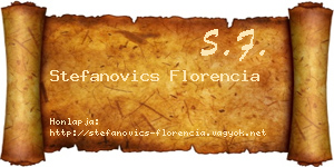 Stefanovics Florencia névjegykártya